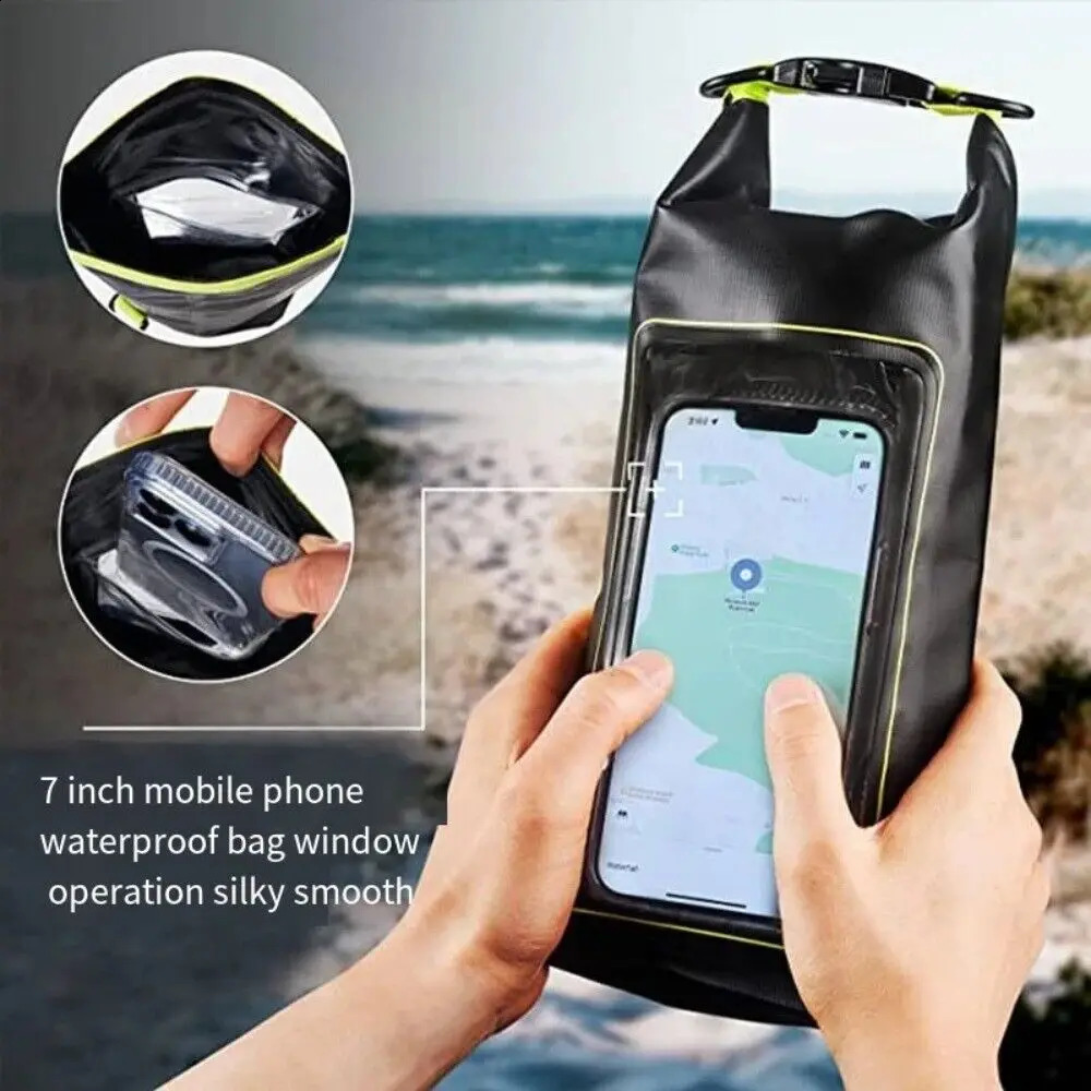 2L Swimming Waterproof Bag Sports Outdoor Cell Phone PVC Clip Mesh Material Beach Messenger 250121