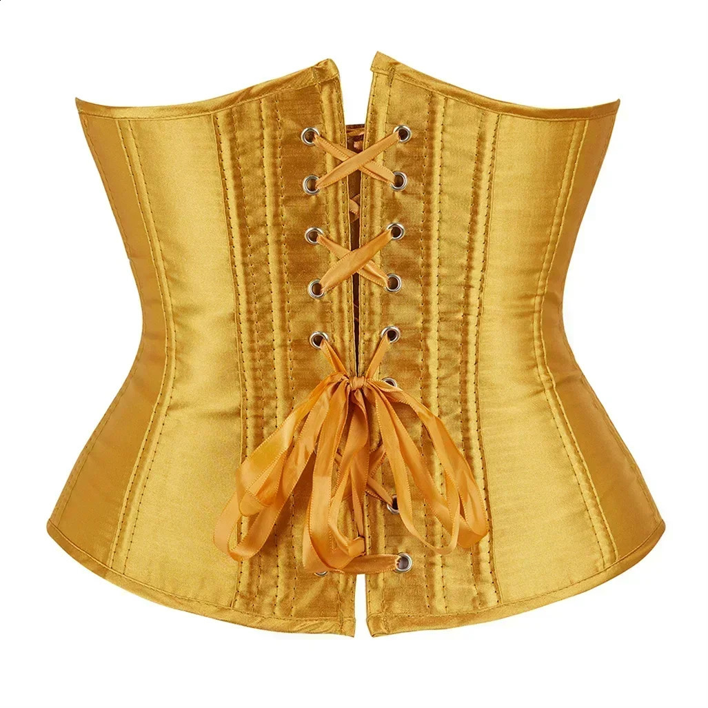 Women Corset Waist Trainer Underbust Satin Corsets Lace Up Bustier Sexy Bodyshaper Vintage Bustiers Burlesque Costume Plus Size 250121