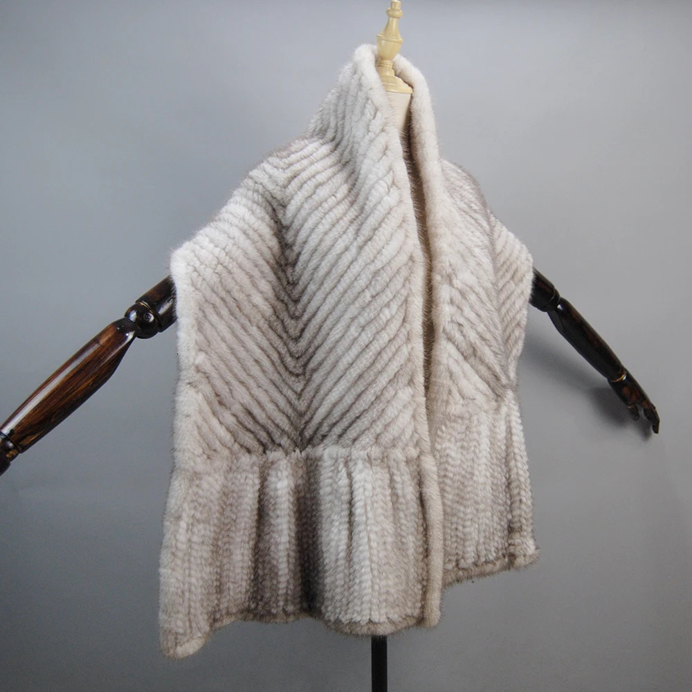 2025 Lady Mink Fur Shawl Scarf Winter 100%Natural Mink Fur Real Scarf Shawl Fashion Genuine Mink Fur Ponchos 250120
