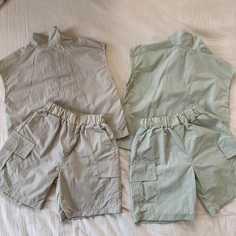 MILANCEL Childrens Summer Clothes Set 1-8Y Casual Boys Tracksuit Tank TopShorts 2Pcs Thin Style Girls Sports Wear Kids Outfit 250121