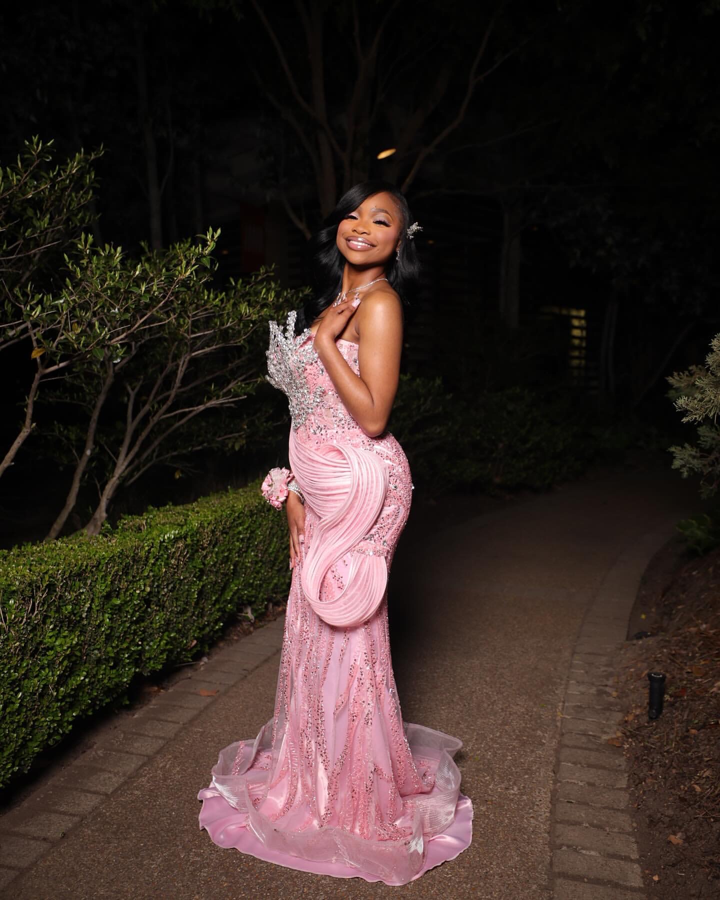 Aso Ebi Pink Mermaid Prom Dresses 2025 Stylish Crystals Sequined Evening Formal Party Second Birthday Engagement Gowns Plus Size Dress For Special Ocn