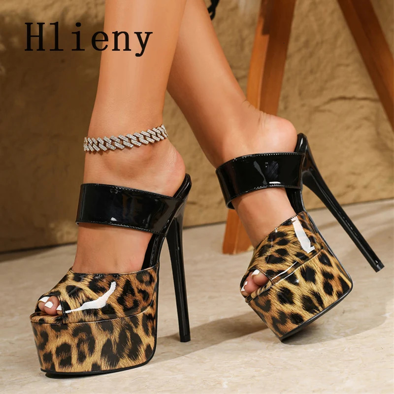 Hlieny Fashion Peep Toe Platform Slippers Women Summer Extreme High Heels Stripper Sandals Club Ladies Sliders Shoes 250118