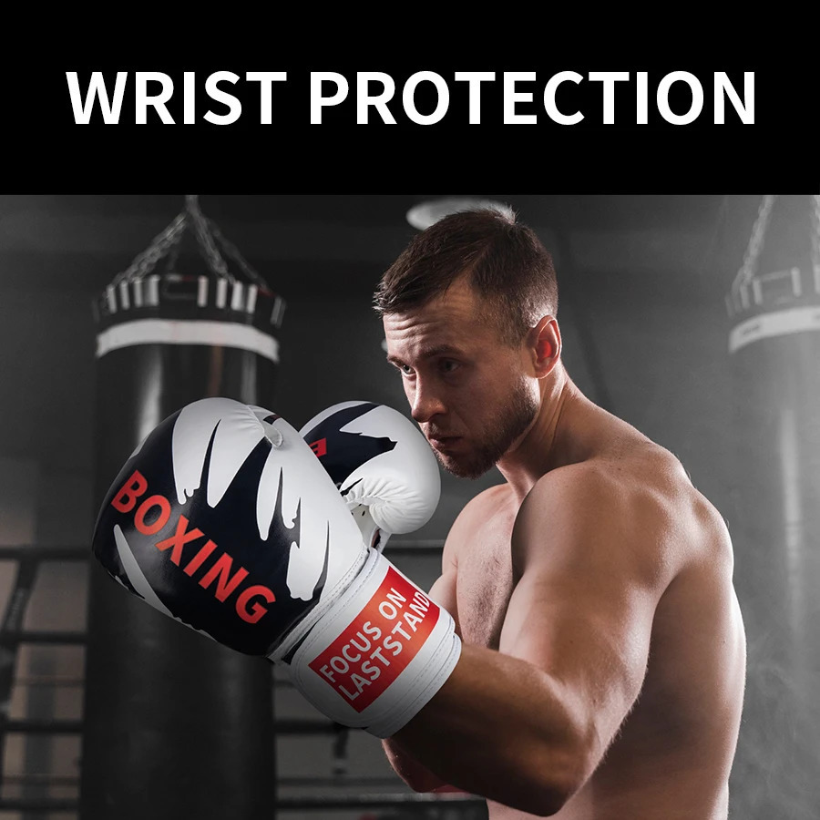 6 8 10 12oz Boxing Gloves PU Leather Muay Thai Guantes De Boxeo Free Fight MMA Sandbag Training Glove For Men Women Kids 250114