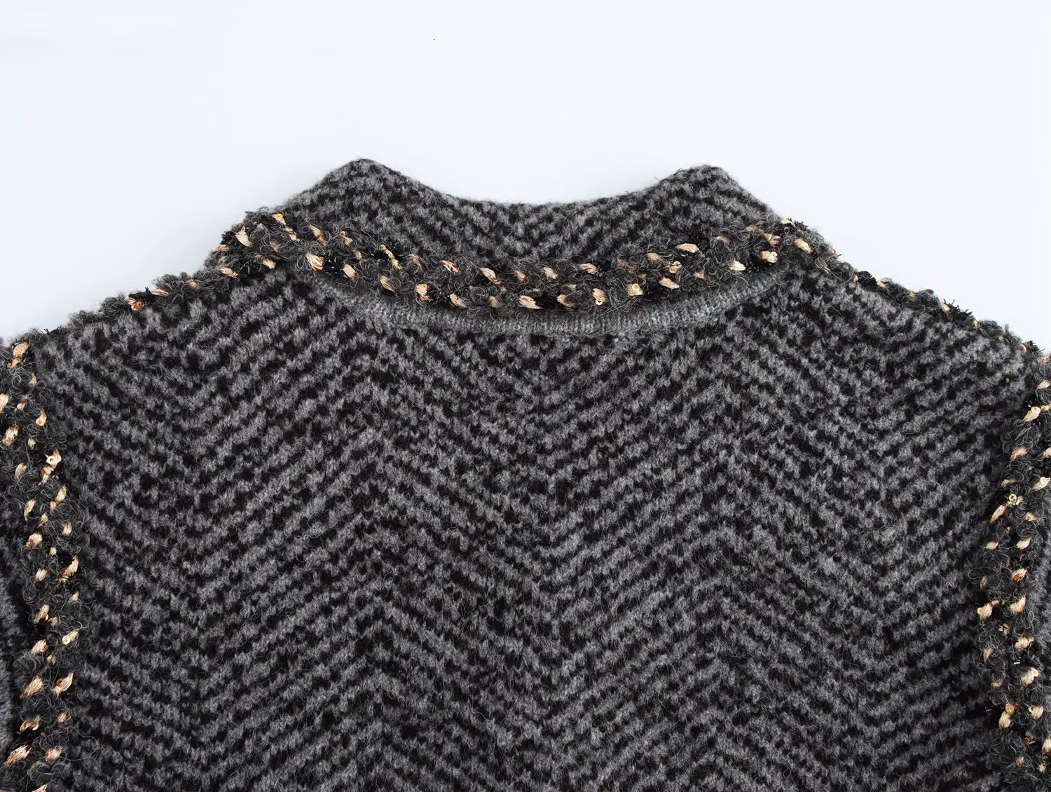 Gray Celebrity Little Style Super Beautiful Short Sweater Knitted Cardigan Jacket For Women Autumn And Winter Petite