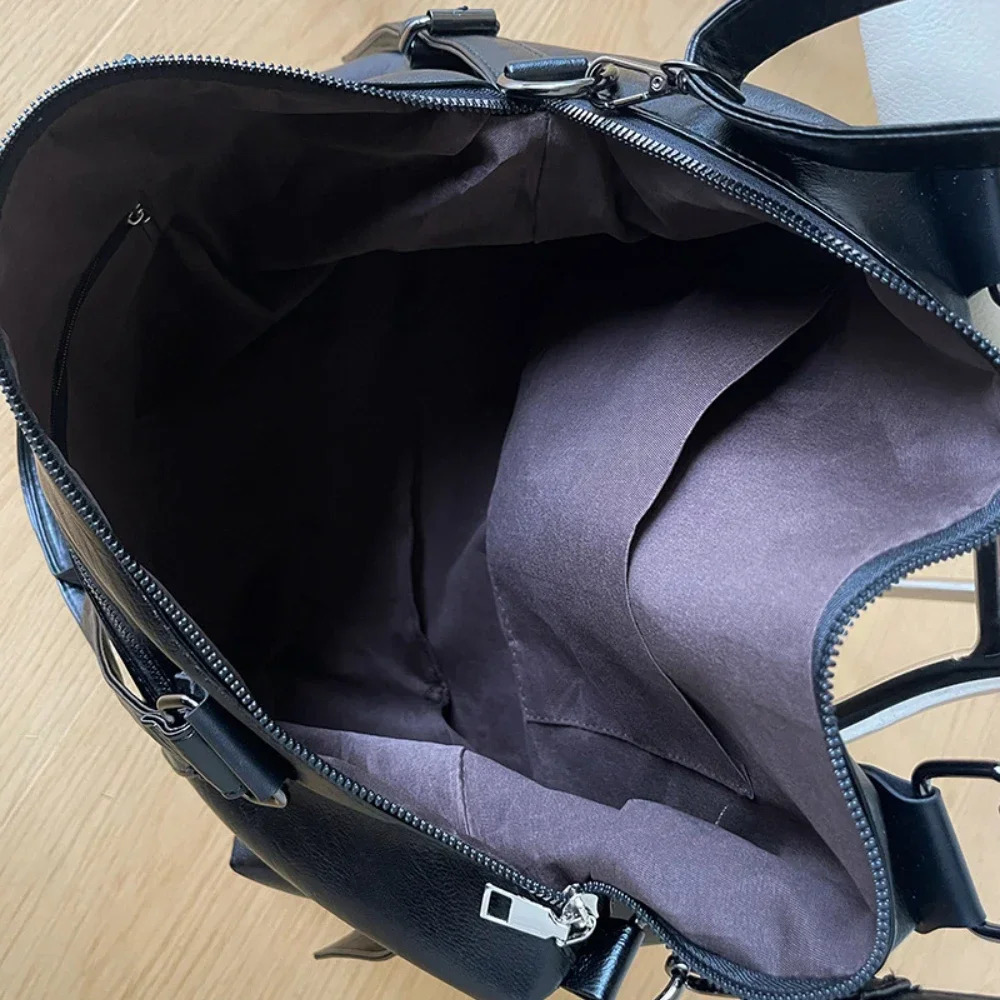 Large Capacity Black Shoulder Bags For Women Large Shopper Bag Solid Color Soft Leather Crossbody Handbag Lady Travel Tote Bag 250122