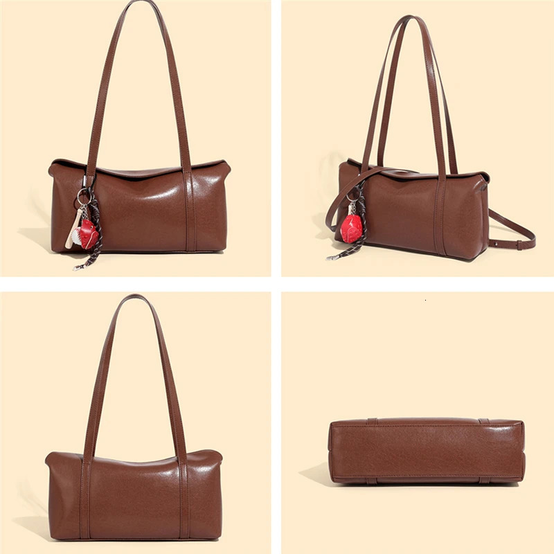 Burminsa Cow Genuine Leather Underarm Shoulder Bags For Women 2025 Crossbody Purses Pillow Tote Ladies Handbags 250113