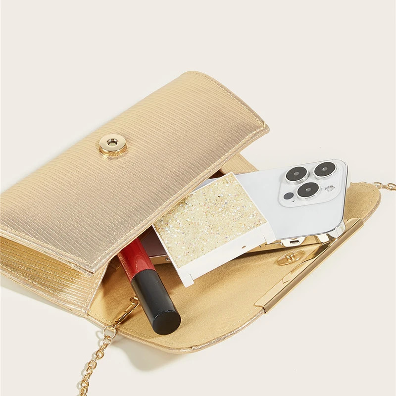 Alirattan Women PU Leather Evening Clutch Bag Fashion Wedding Party Pouch Wallet Lady Chain Shoulder Crossbody Bag 250118
