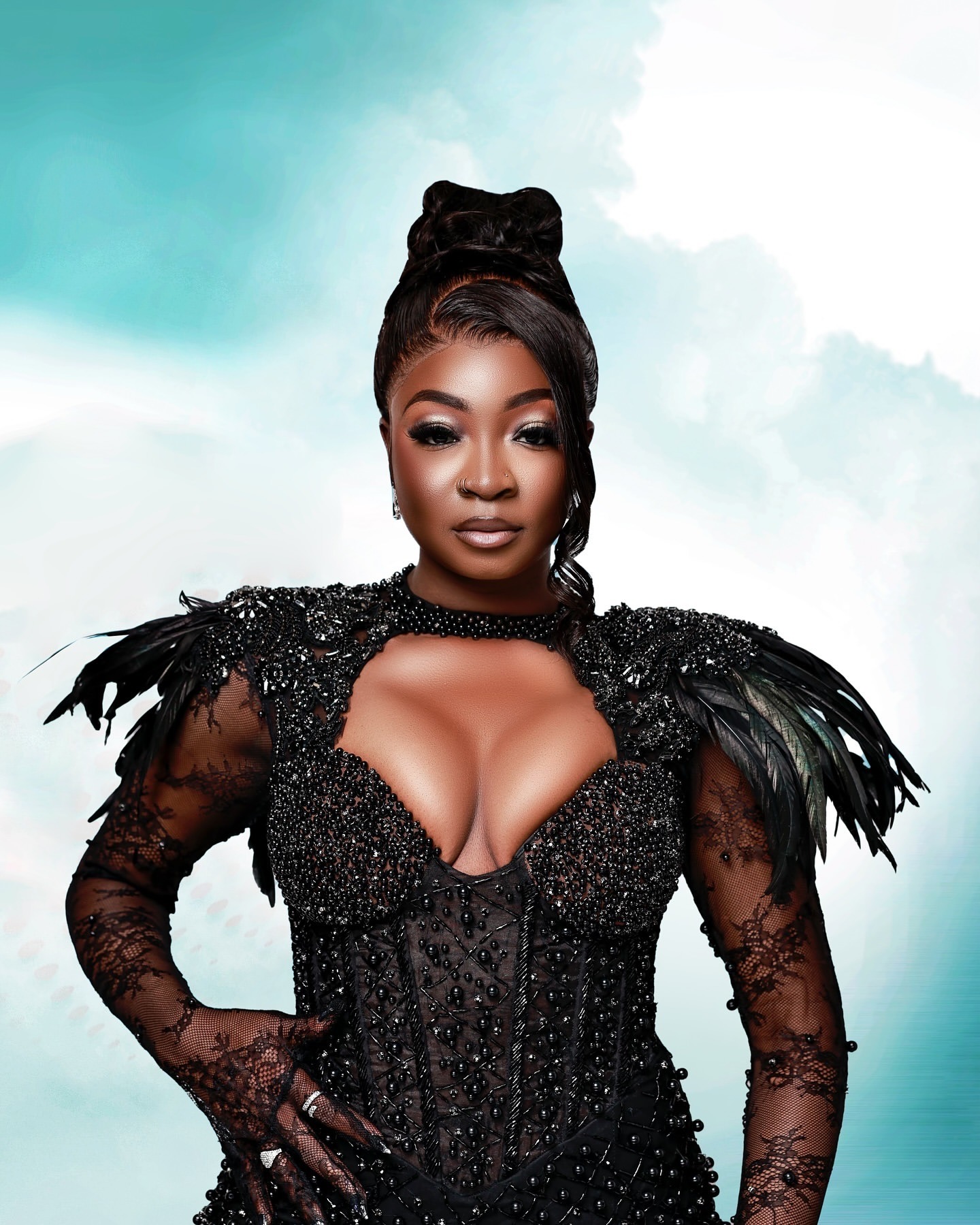 Aso Ebi Black Mermaid Prom Dresses 2025 Feather Pearls See Through Evening Formal Party Second Birthday Engagement Gowns Plus Size Dress For Special O