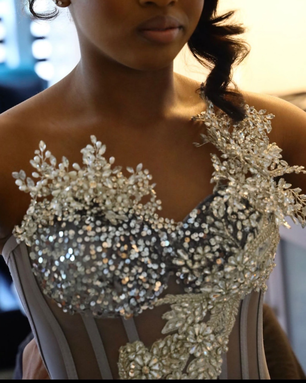 Aso Ebi Sier Mermaid Prom Dresses 2025 One Shoulder Crystals Sequined Evening Formal Party Second Birthday Engagement Gowns Plus Size Dress For Specia