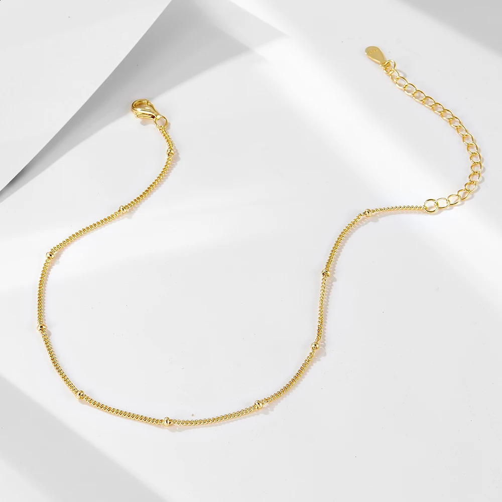 Bohemian Beach Anklet sterling silver gold-plated jewelry trend bead womens football field without stones 250110