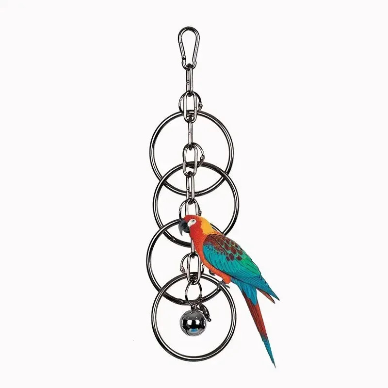 Parrot 304 Stainless Steel Toy Gnawing Climbing Large Medium-sized Diamond Gray Machine Puzzle Bird Cage Display Rack Hanging 250121