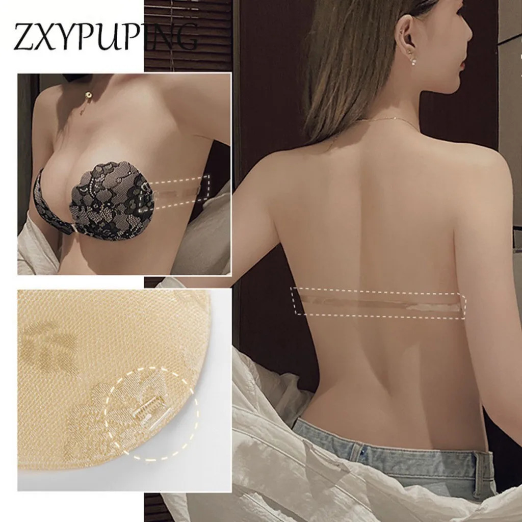 Adhesive Push Up Bra with Invisible Straps for Backless Outfits Silicone Nipple Reusable Strapless Tape 250122