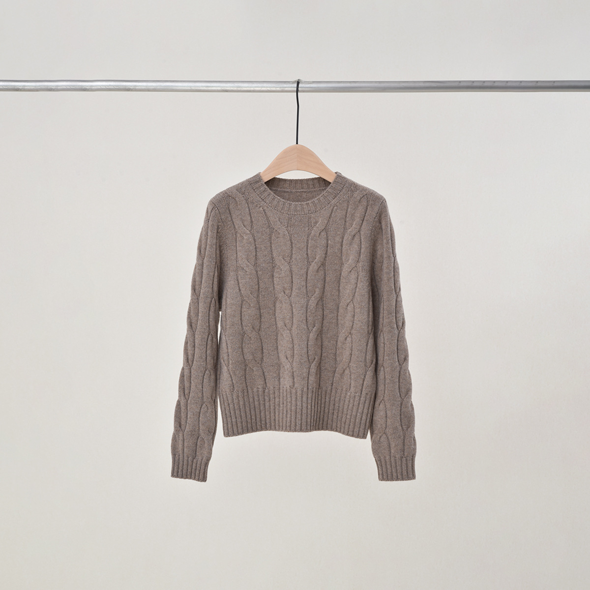 coab1 2025 Charm Fit Beige Cotton knitwear dress