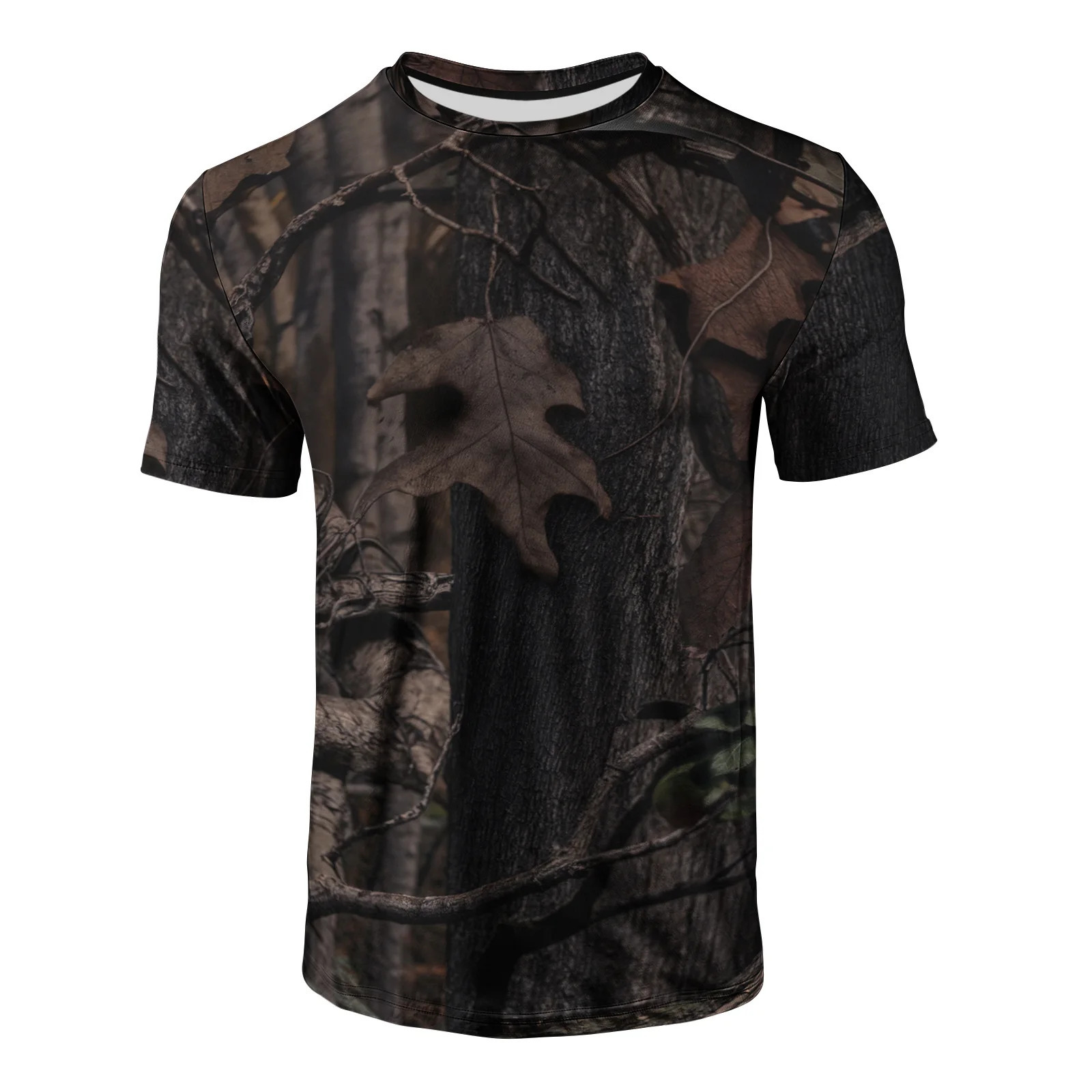 Mens Y2K Tree Camouflage Tops Outdoor Streetwear Harajuku Disguise Print Casual Graphic TShirt 250110