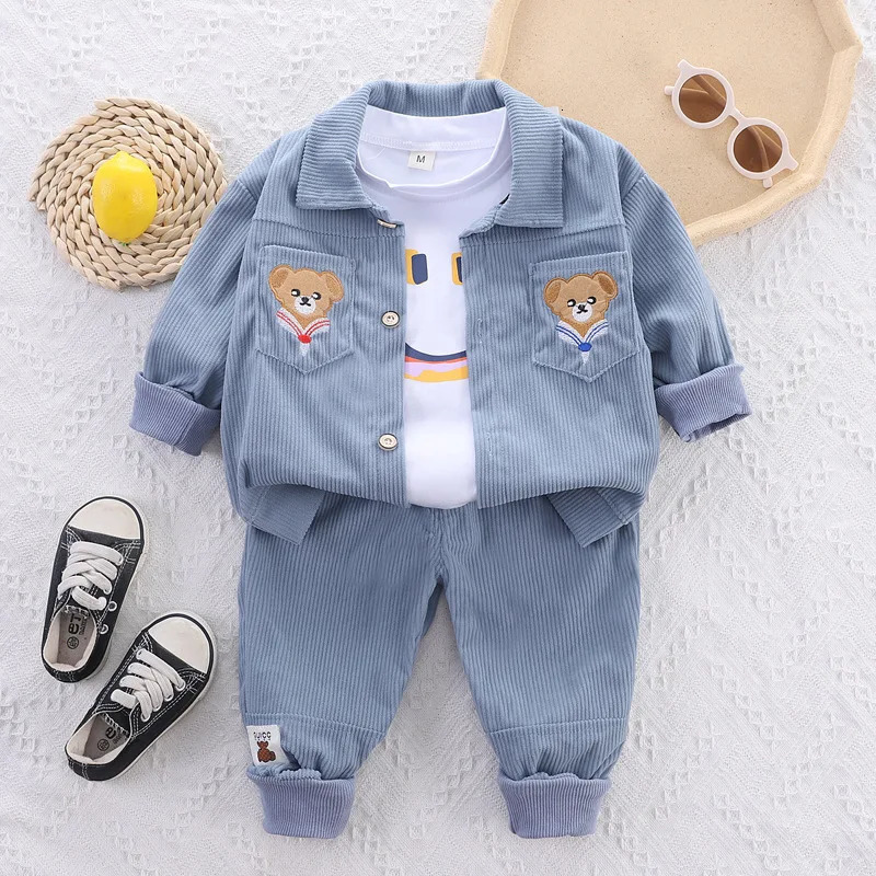Cute Bear Spring Autumn Long Sleeve Kids Clothes Pants Suits Toddler Children Sportswear Casual Kids Outfits For 1 to 5 Years 250113