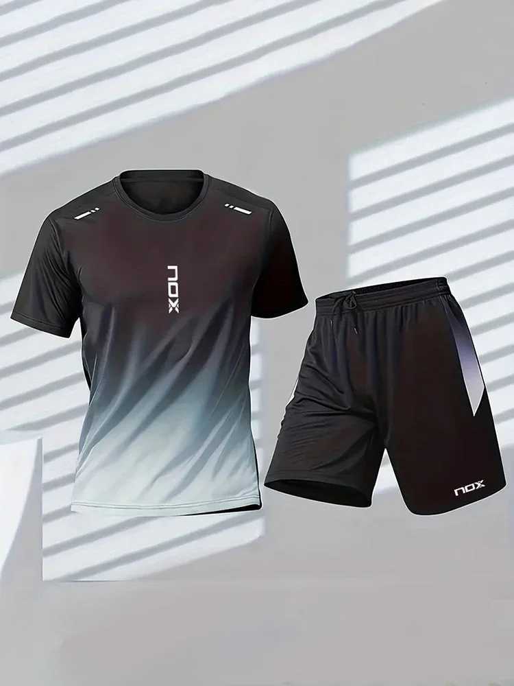2024Nox Mens Tennis Sports T-shirt And Loose Shorts Set Comfortable Sports Shorts Summer Mens Badminton Training Wear X250129