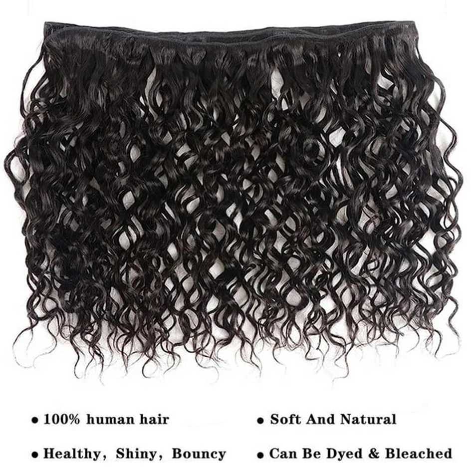 Deep Wave Bundles with Frontal 100% Unprocessed Brazilian Virgin Human Hair 3 Bundles with 13x4 Lace Frontal Ear to Ear FrontalXJ250120
