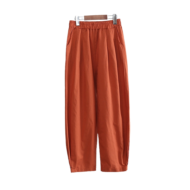 New best-selling linen women's clothing autumn and winter new literary sand washing loose cotton and linen thin casual trousers women's line