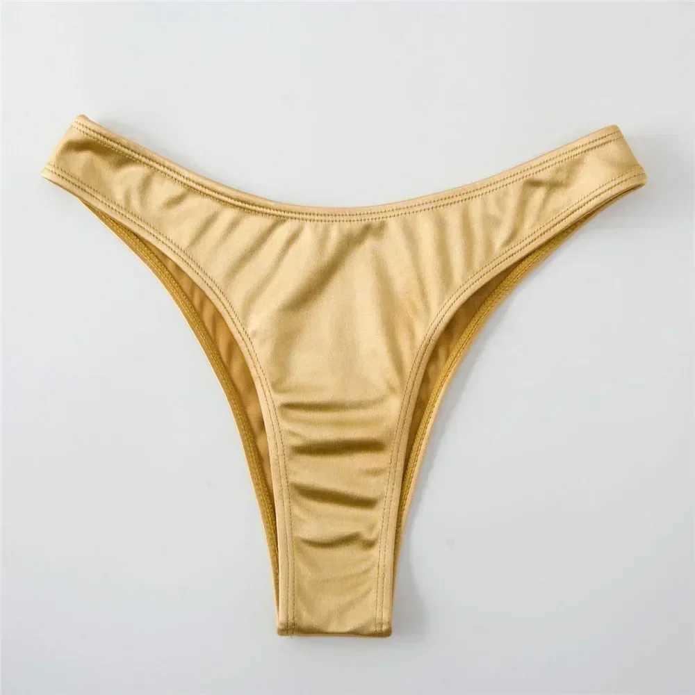 Sexy U Shaped Bandeau Bikinis Sets jer Strapless Swimwear Women Gold Swimsuit Bathing Suit Biquinis Brazilian Bikini Swim 2025XJ250120