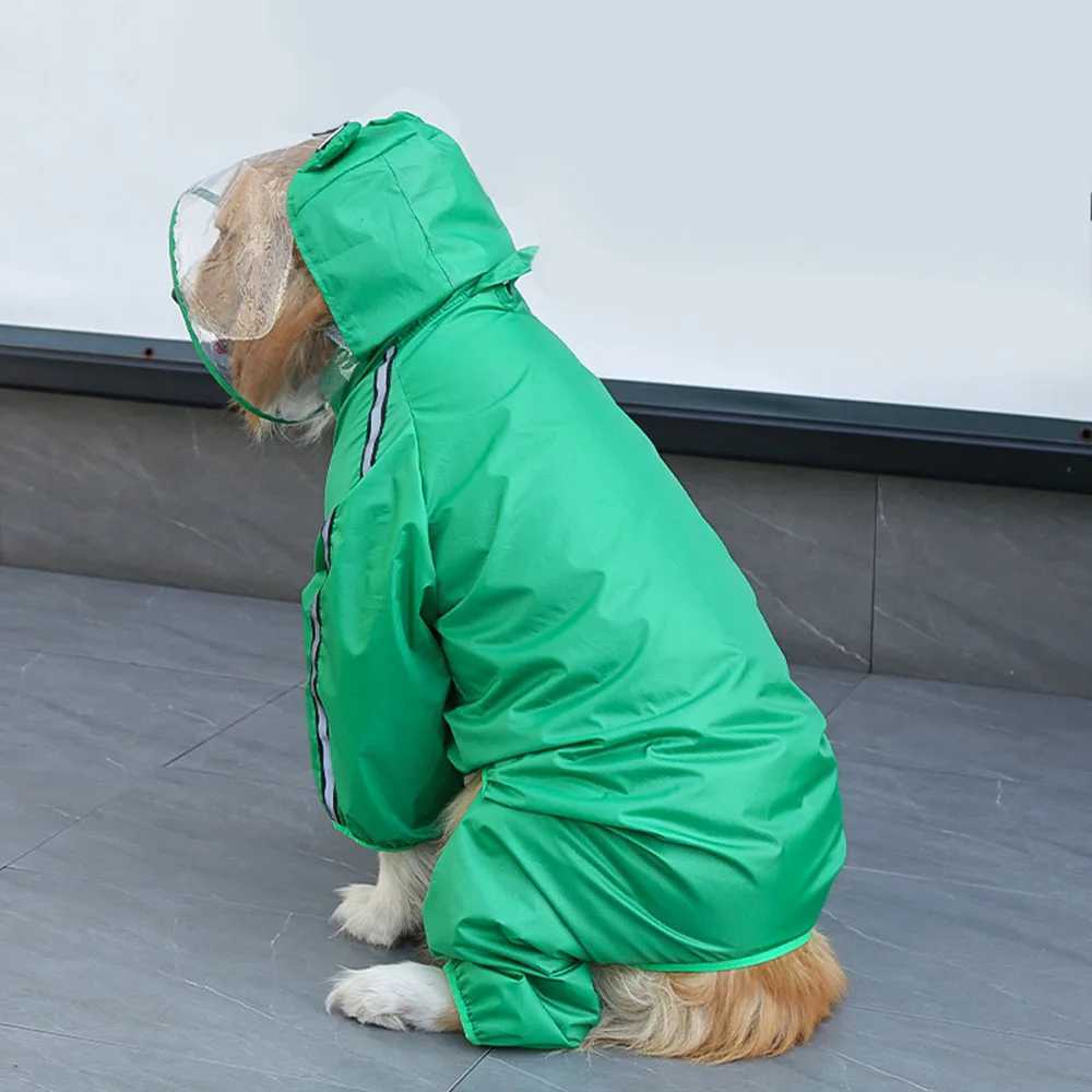 Frog Dinosaur Shape Dog Raincoat Costume for Medium and Large Dogs Waterproof Pet Jumpsuit Clothes Dog Rain Jacket for LabradorXJ250121