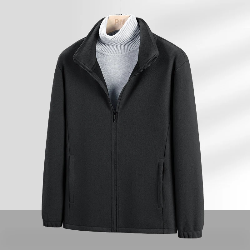 Mens Sweatshirts M-9XL Plus Size Autumn Winter Plus Velvet Thick Casual Warm Coat Large Size Lapel Solid Color Cardigan Jackets 250117
