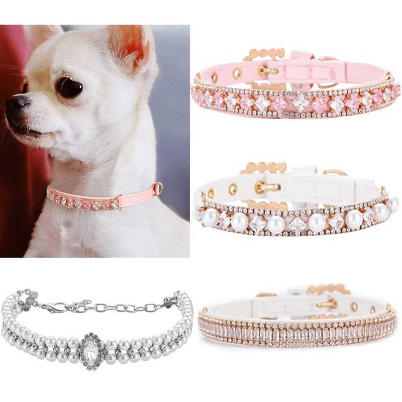 Luxury Rhinestone Puppy Collar for Small Dogs Cat Necklace Bling Crystal Jewelry Pet Accessory Princess Diamond Wedding Collar X250129
