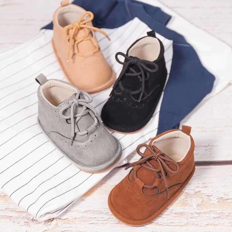 KIDUSN Newborn Baby Boy girl Shoes Crib Toddler Infant Leather Sport Lace-up Soft Sole Anti-slip First Walker High Boots 0-18M X250129