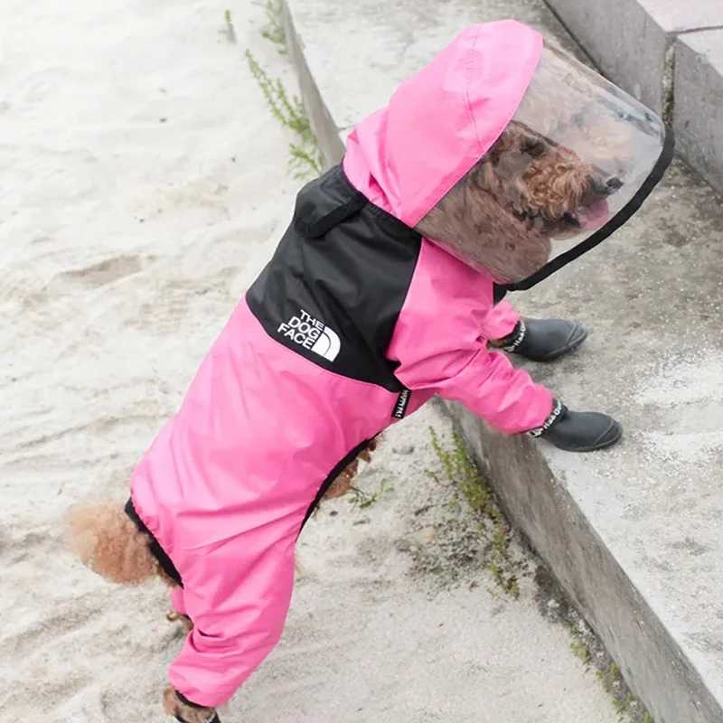 Dog Raincoat Reflective Waterproof Clothes Transparent Hooded Jumpsuit For Small Large Dogs Cats Pet Jacket Walking On Rainy DayXJ250121