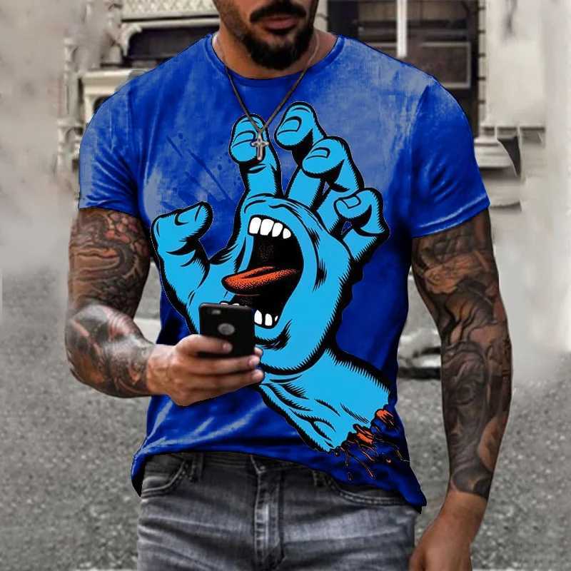 Summer new Fashion short sleeved round neck casual sports street trend mens personalized 3D printed T-shirt mens clothingXJ250117