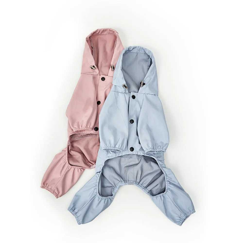 Dog Raincoat Pet Windproof Waterproof Rain Poncho Jacket with Hood Puppy Reflective Four Legs Rain Jumpsuit for Small Dogs CatXJ250121