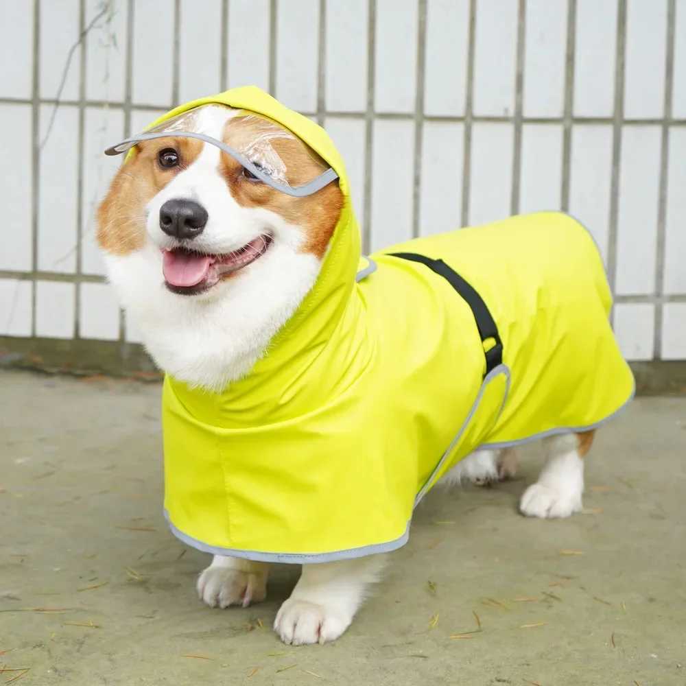 Small Medium Large Dog raincoat All Inclusive Corgi Teddy Law Cloak Rain Cloak Large Dog Clothes Protect Belly Pet RaincoatXJ250121
