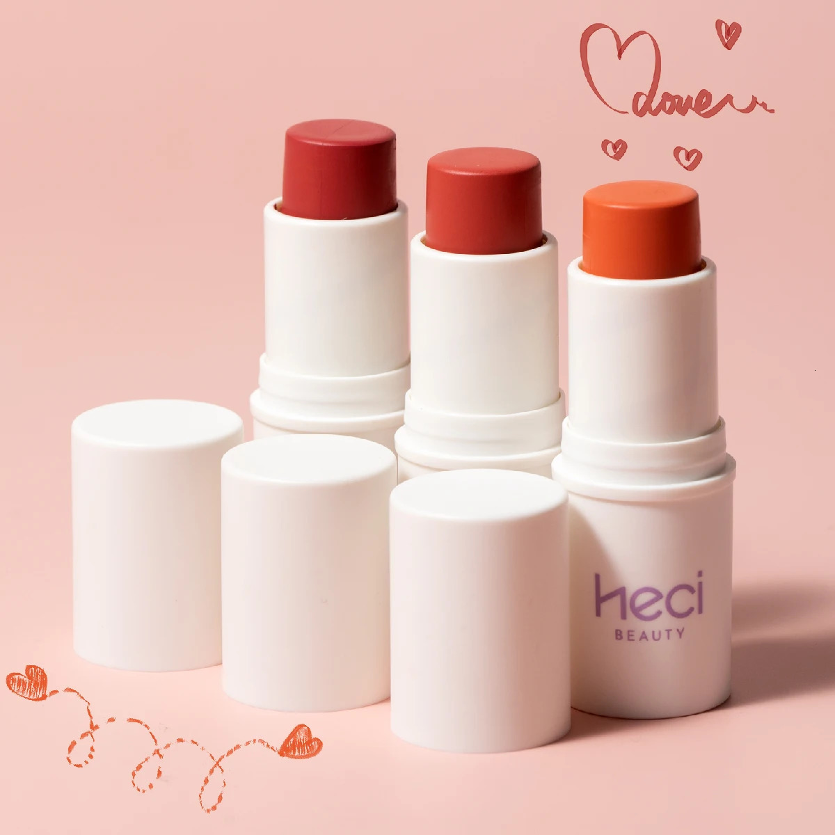 Womens Gift Creamy Blush Sticks 3pcs/Set Vibrant Orange Red Blush Waterproof Multifunctional Face Makeup r Stick 250121