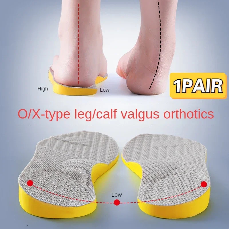 Ortic Insoles For Flat Feet Arch Support Orthopedic Shoes Sole PU Insoles For Feet Men Women O/X Leg Corrected Care Pad 250120