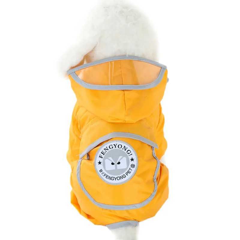 Reflective Rain Coat Pet Dog Waterproof Raincoat Jumpsuit Hooded Waterproof Jackets Small Dog Outdoor Clothes Pet SuppliesXJ250121