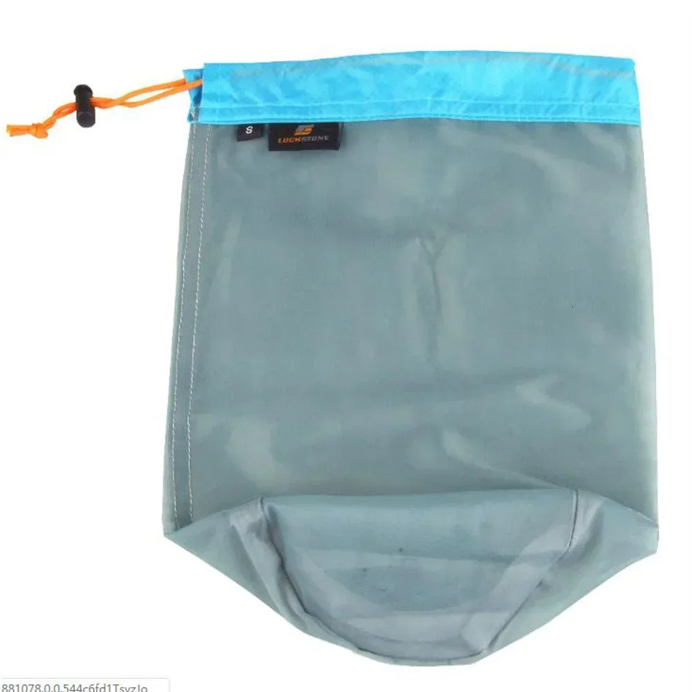 Travel Mesh Storage Ultralight Bag Outdoor Drawstring Stuff Sack Camping Traveling Organizer Hiking Tool Accessories 5 size 250121