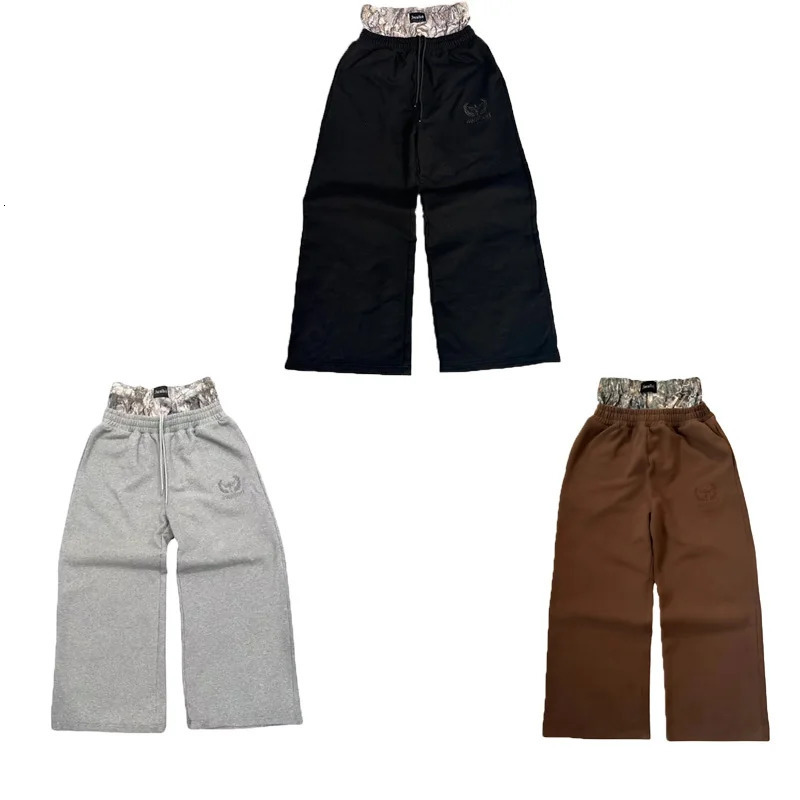 Y2K Harajuku casualwear fashionable cotton camouflage double waist American style emo men women streetwear vintage joggers pants 250116