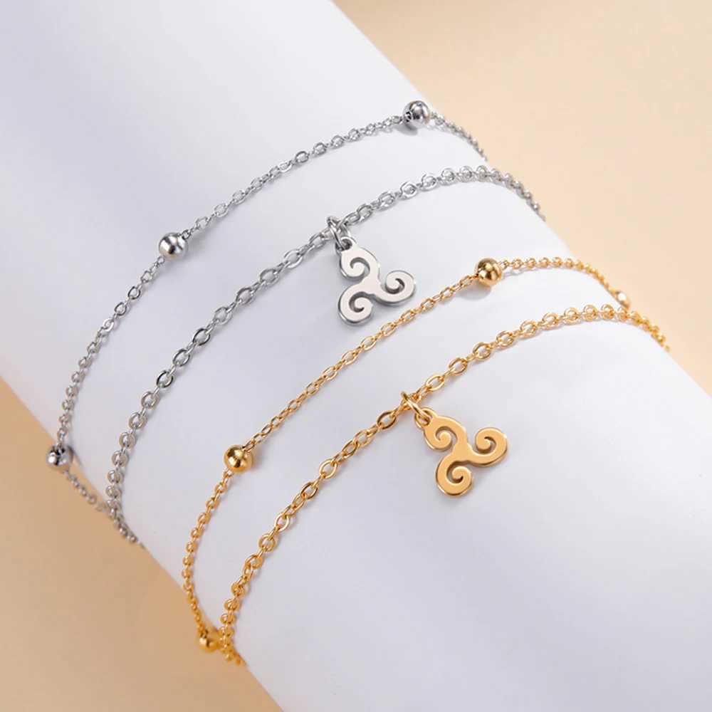 Dawapara Triskele Triple Spiral Charm Bracelet Triskelion Symbol Celtic Amet Stainless Steel Ornament X250129