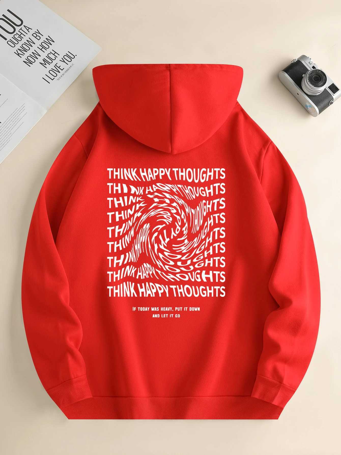 Mens new fashion hoodie casual daily drawstring hooded sweatshirt lettering front kangaroo pocket mens jacket X250129