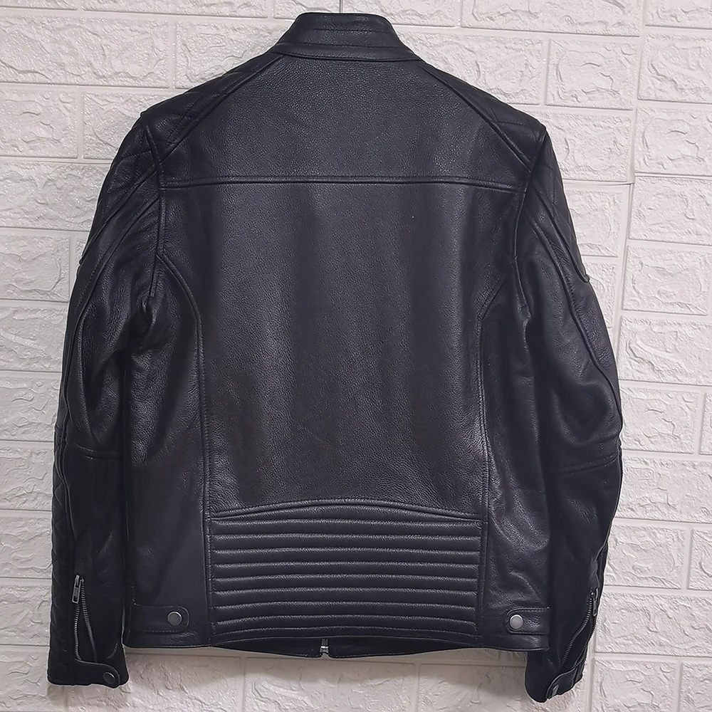 Vintage Men Leather Jacket Thick 100% Genuine Cowhide Biker Jacket Slim Fit Men Motorcycle Coat Autumn ASIAN SIZE S-5XL M419 250120