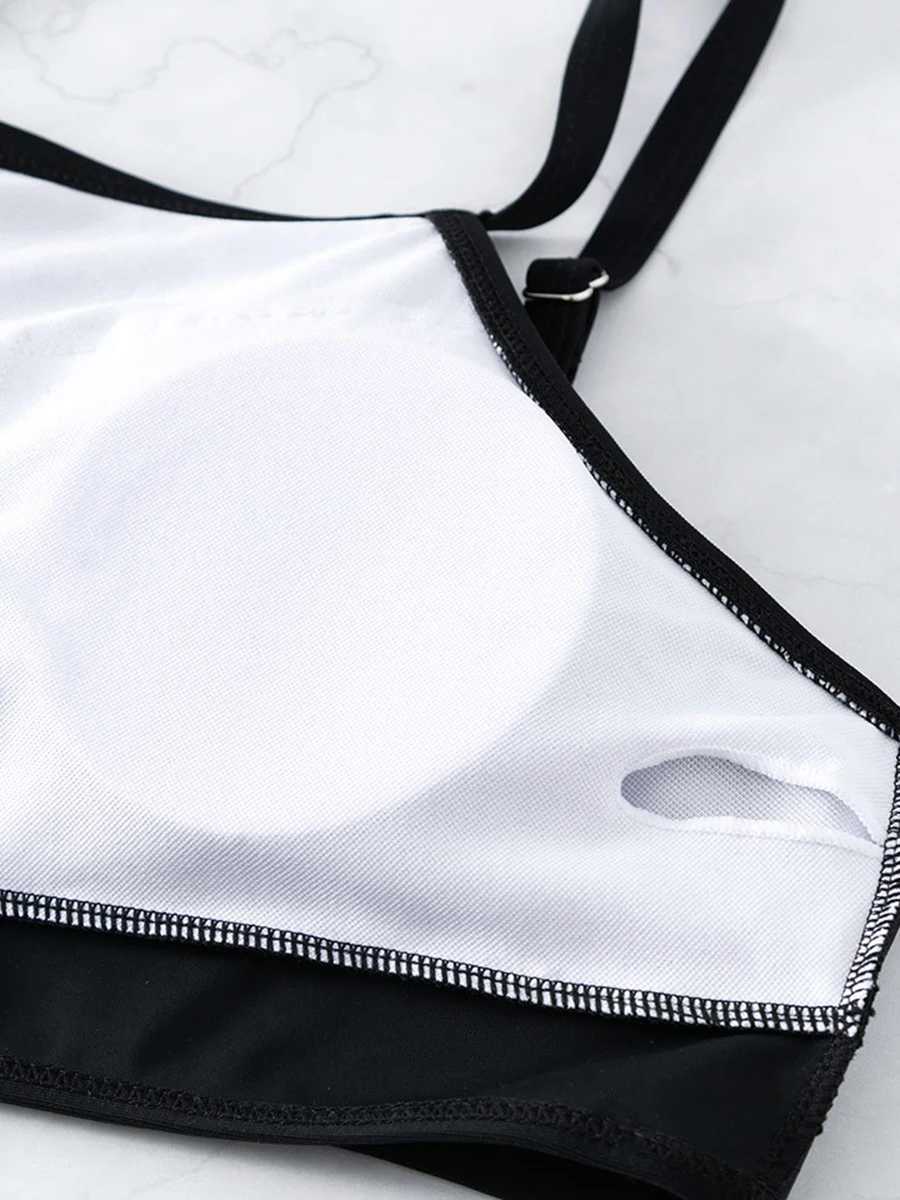 2024 High Waist Bikinis Women Neck Swimsuit Floral Swimwear Fe Drstring Shorts Bathers Bathing Swimming Suit BeachwearXJ250120