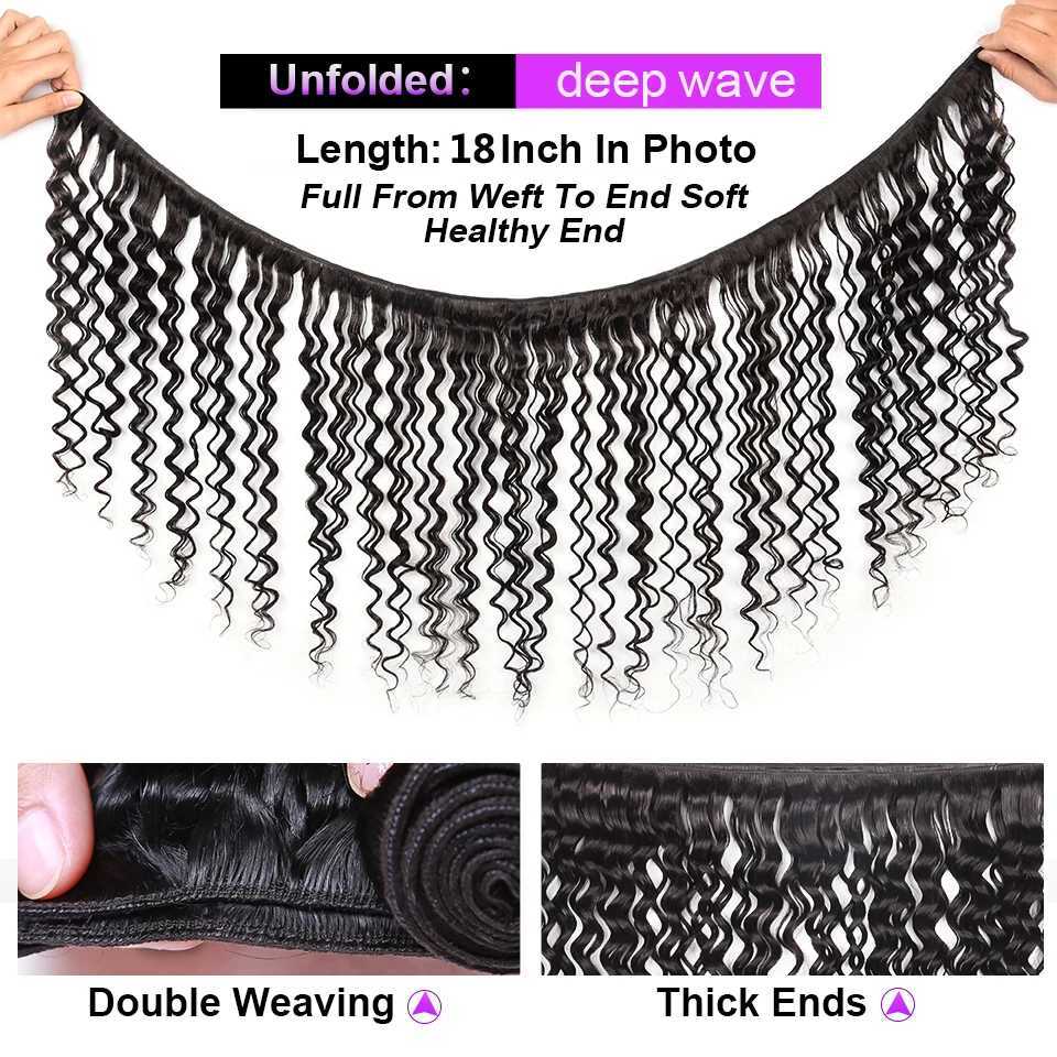 Cranberry Hair Deep Wave Bundles With Clo 100% Remy Malaysian Human Hair Bundles With Clo Free Part 4x4 Lace CloXJ250120