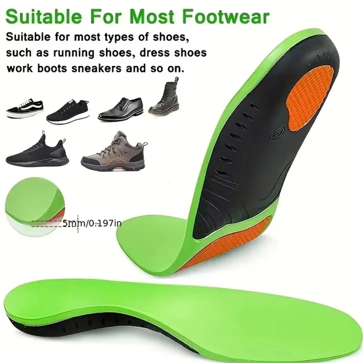 TPU Orthopedic Shoe Insole X/O Leg Flat Arch Support Sports Shoe Insert 250120