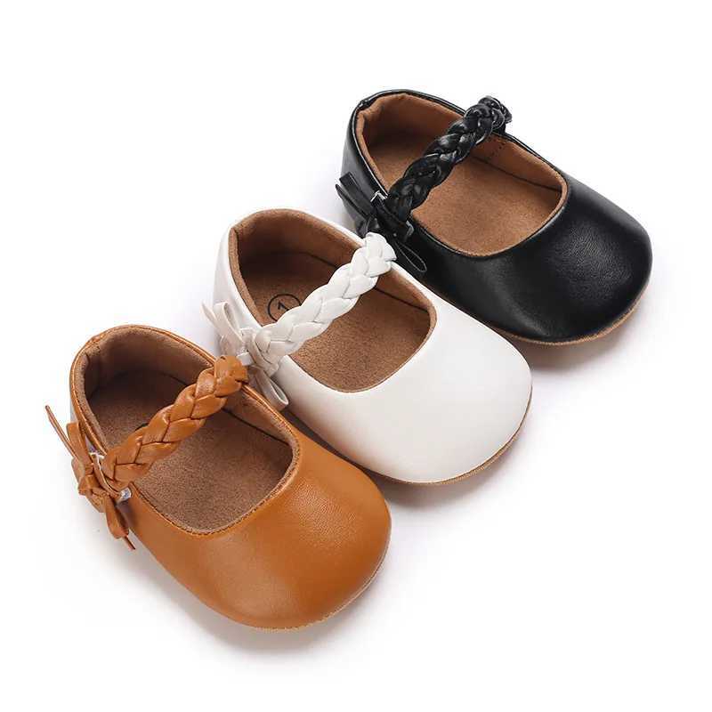 2024 Cute Baby Shoes Simple Bow Princess Shoes Baby Non slip Flat Bottom Baby Shoes Fashion Soft Bottom Pu Leather Baby Shoes X250129