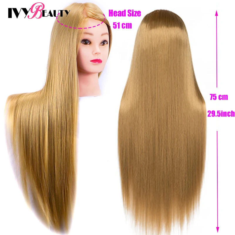 Female Styling Training Mannequin Head With Synthetic Hair For Braiding Hairstyle Practice Hairdresser Dummy Dolls Head Stan 250114