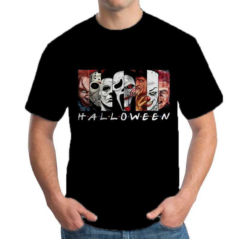 Mens Halloween T-Shirt Trend Clothes Gothic Streewear Man Hip Hop Tops Clown Graphic T Shirts Harajuku Male Short Sleeve TeeXJ250117