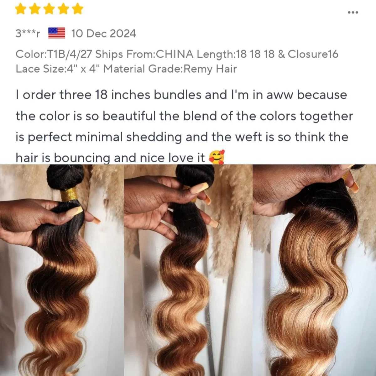 Ombre Color Body Wave Human Hair Bundles with clo Brazilian human hair 1b/4/27 Hair Weave Bundles human Hair ExtensionXJ250120