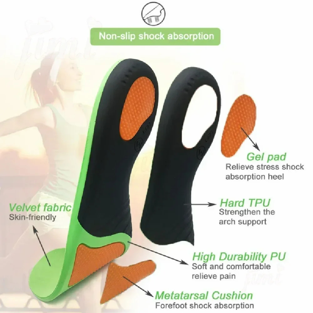 EVA Orthopedic Shoes Sole Insoles for Feet Arch Foot Pad X/O Type Leg Flat Foot Elastic Shock Absorption Comfortable Insoles 250120