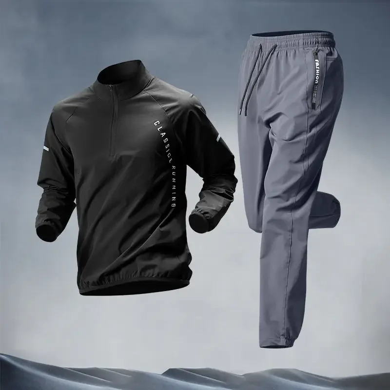 Mens Fall Running Tracksuit Casual Outdoor Quick-Dry Running Clothes for Autumn Spring Ideal Gym Track Field Sports Training 250121