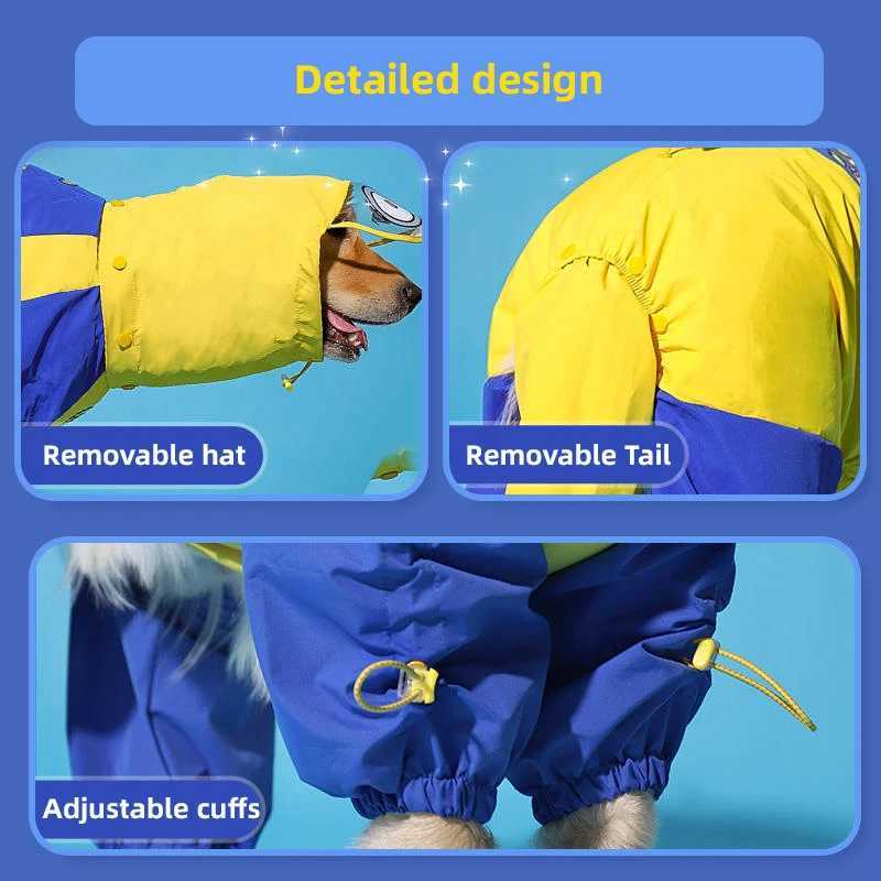 Dog Raincoat Printed Waterproof Raincoat Medium and Large Dogs All Inclusive Pet Clothes Big Dogs Four Legged Coat Pet RaincoatXJ250121