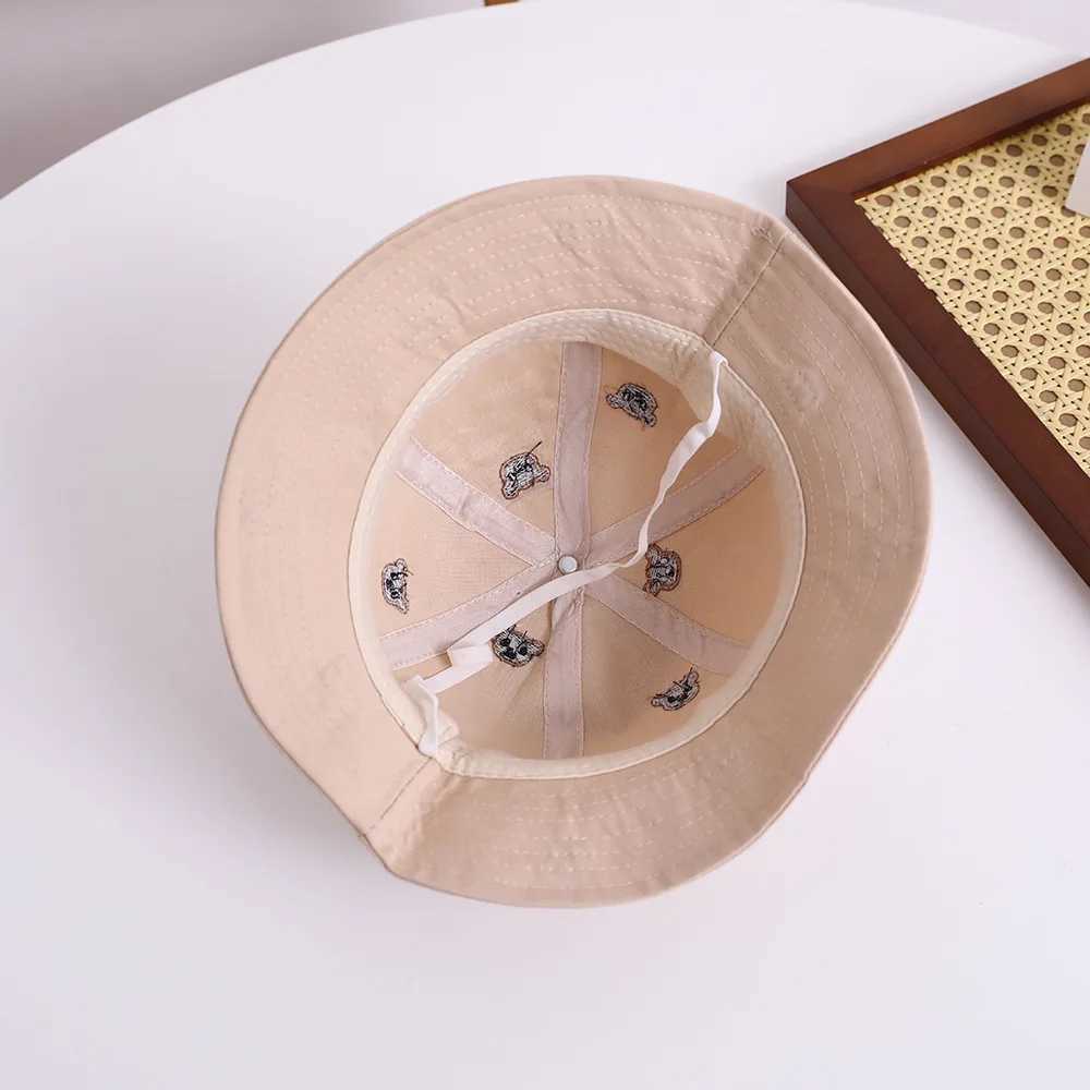 Embroidered Bear Baby Bucket Hat For 1-3Y Children New Spring Baby Boys Girls Sunshade Hat Lovely Outdoor Summer Hat Fishing Cap M250121